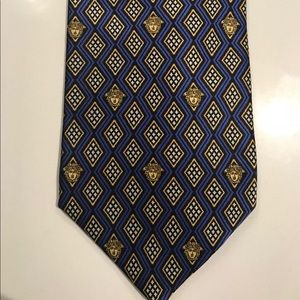 Versace Royal Blue and Gold Silk Tie